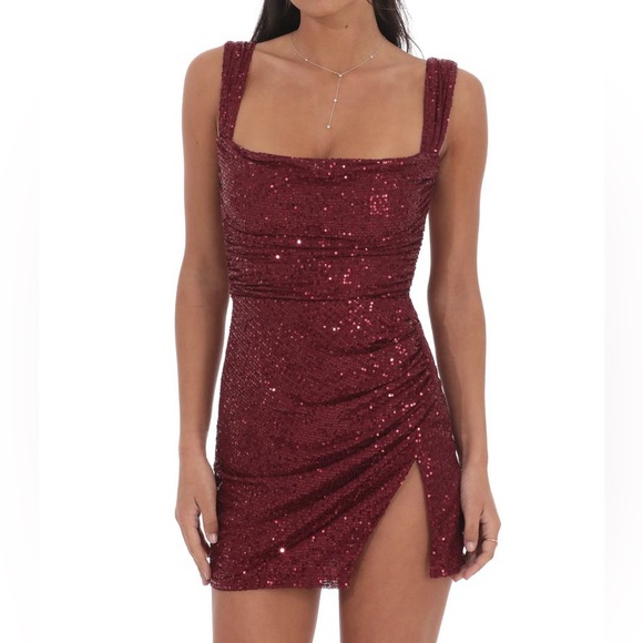 Lucy in the Sky Dresses & Skirts - Lucy in the Sky Burgundy Sequin Mini Dress